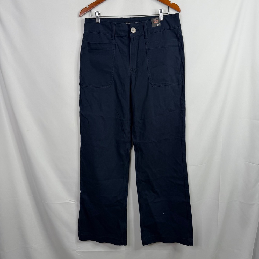 One5One Veda High Rise Wide Leg Pant Women 12 Navy NWT - Picture 2 of 8